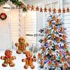 Gingerbread Themed Party Decor Christmas Man Wooden Ornaments, Cute Xmas Tree Retro Supplies Hanging Decoration for Holiday Winter Home Photo Props