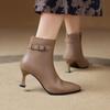 Pointed thin heel short boots women's new autumn and winter temperament versatile thin boots autumn new high heel fashion boots