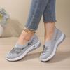 Embroidered Lightweight and Breathable Mesh Surface Sports Shoes, Women's Anti-slip Walking Shoes