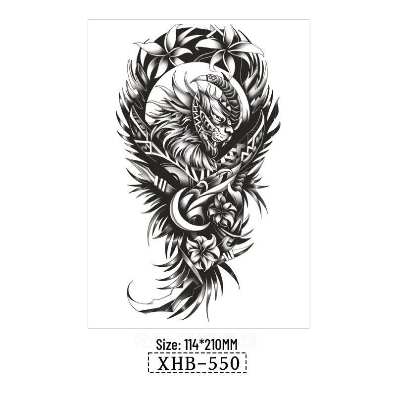 Vattentäta Svarta Djur Halvarm Tatuering Klistermärken