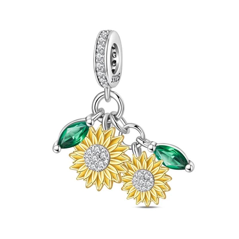 copper Insect Yellow Sunflower Firefly Bee Honey Pot Dangle Charm Bead Charms Bead Charms Pendant Compatible With Bracelets Necklaces Do It Yourself J