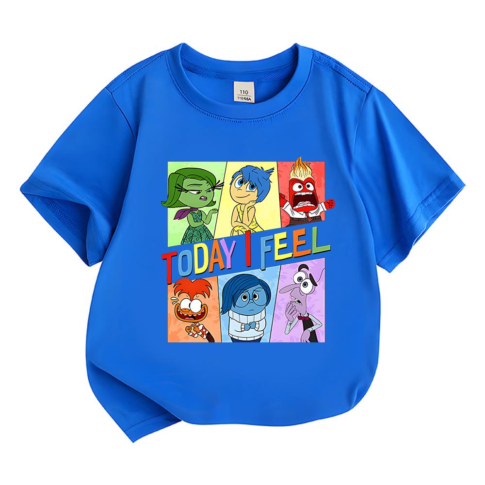 Funny Inside Out 2 Print Kids T-shirts Summer Girls/Boys Cotton Short Sleeve  Tshirt Streetwear T Shirts Tops Cartoon Camisetas