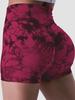 European & American Tie-Dye High-Waist Quick-Dry Yoga Shorts: Seamless, Elastic, Hip-Lifting, Fitness-Ready