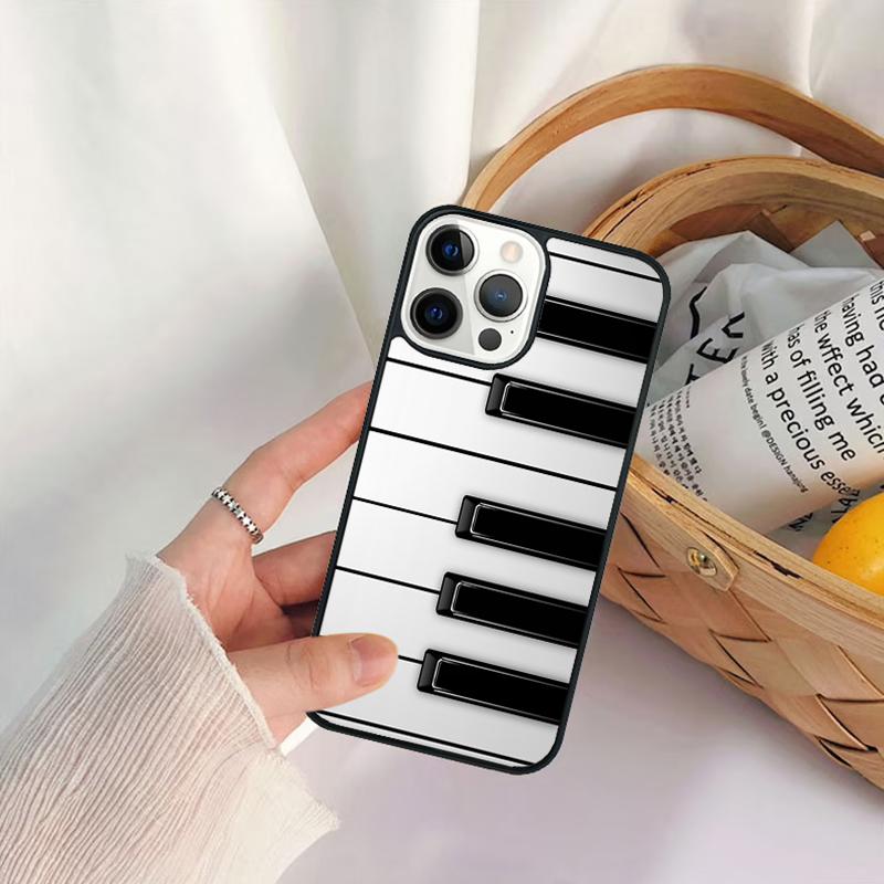 Piano Keys Music Keyboard Phone Case For iPhone 17 Air 16 15 14 11 12 13 Pro  MAX Plus coque Cover Shell