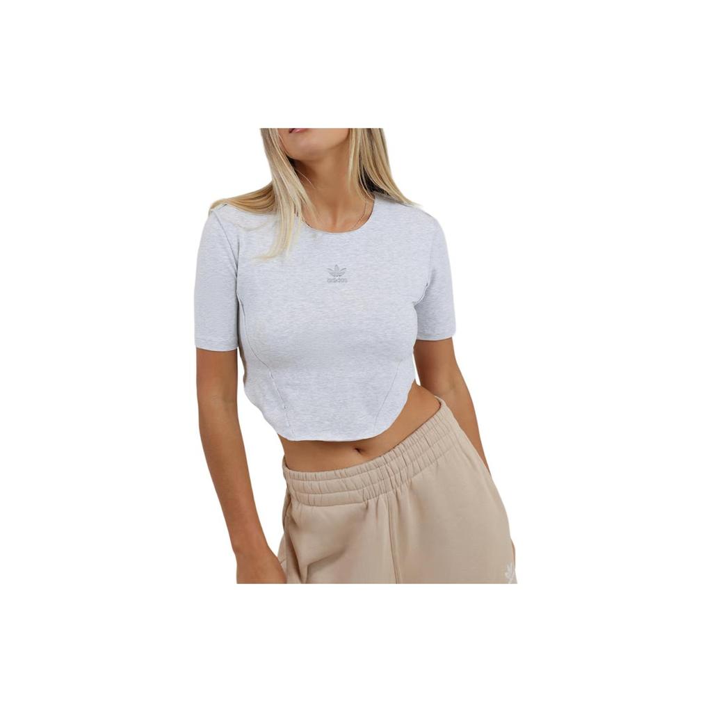 Adidas Originals Trefoil Logo Print Kurzarm T-Shirt Damen Oberteile Weiß HL9130