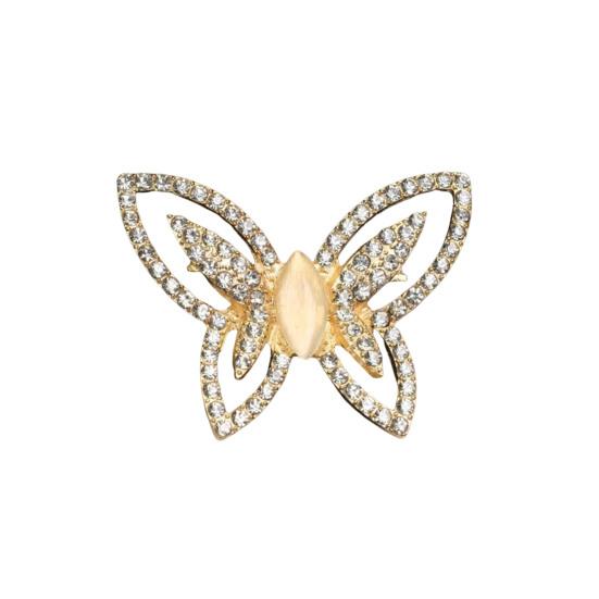 Brosche Retro-Stil Rundes Florales Design Reversnadel mit gefälschtem Opal eingelegt Pullover Kragen Hüte Taschen Mäntel Schals Abzeichen Outfit-Accessoire