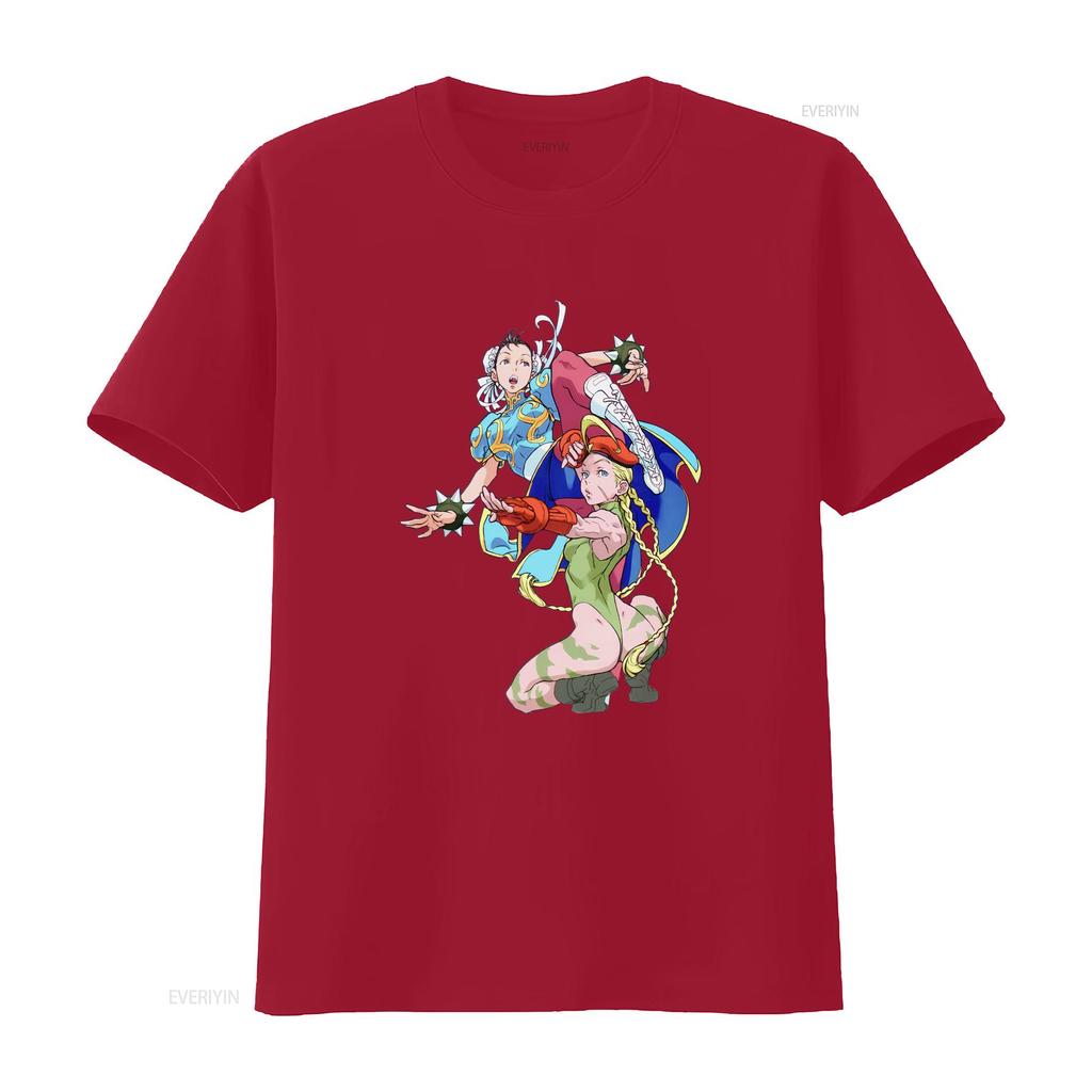 Chun Li Cammy Kung Fu Fighting Premium T Shirt Characters Art s vintage Washed graphic Stretched Slightly Soft Unisex