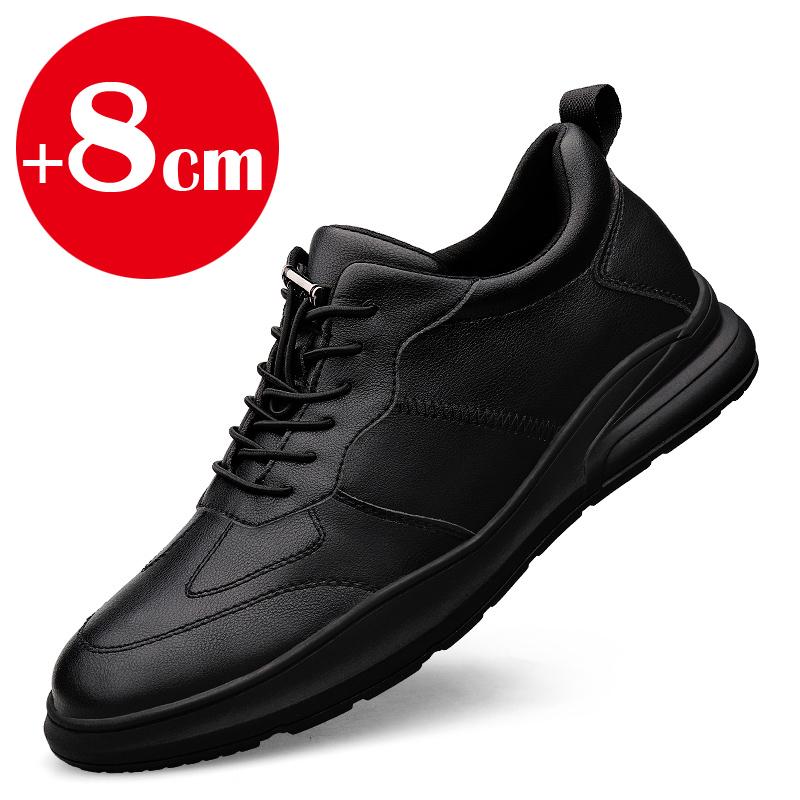 Pánské tenisky boty na podpatku móda měkká kůže boty pro zvýšení výšky pro muže skryté podpatky 8cm 6cm sportovní ležérní výška luxus