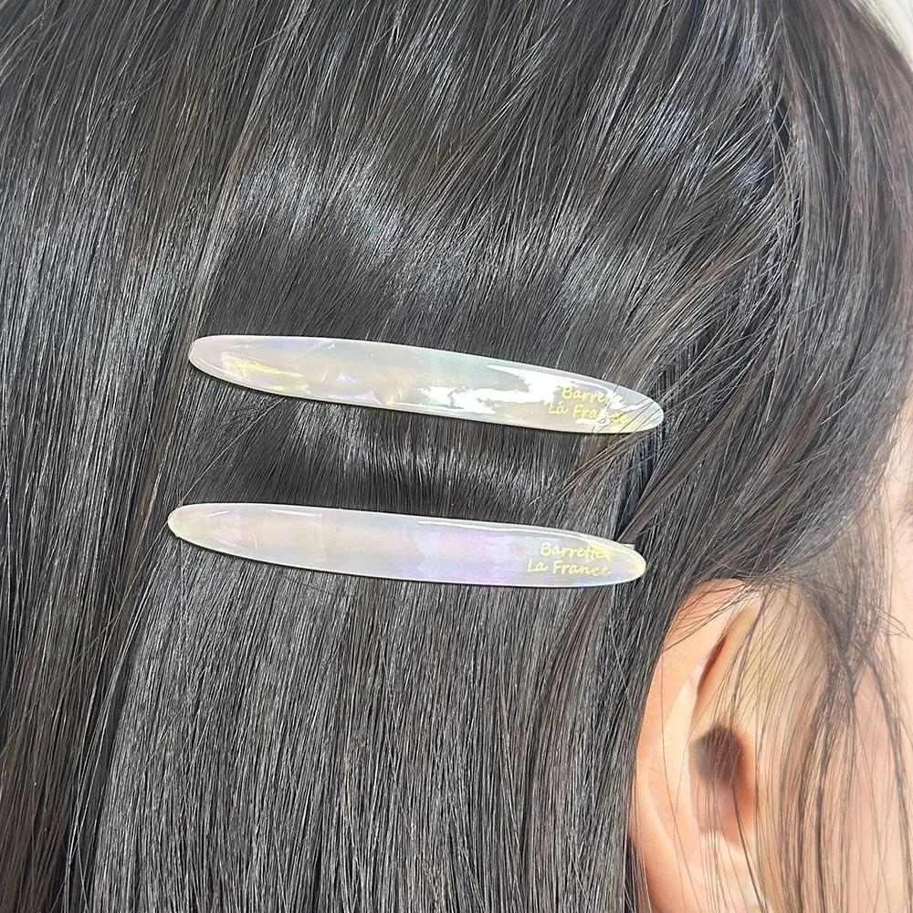 2P Bangs Mother-of-pearl Straight Claw Clip Side Hair