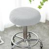 1PC solid color fleece fabric elastic round stool cover, suitable for restaurant and el decoration