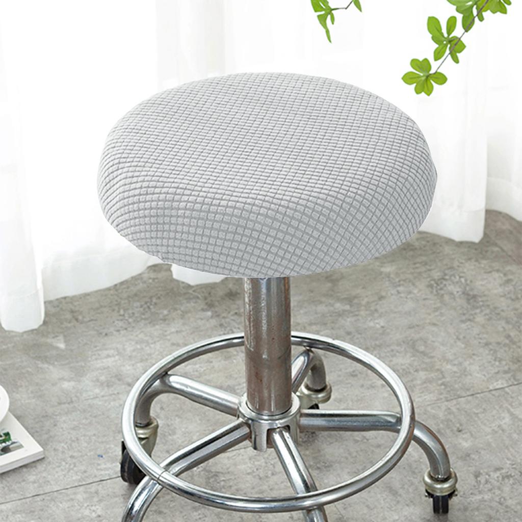 1PC solid color fleece fabric elastic round stool cover, suitable for restaurant and el decoration