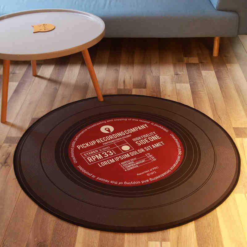 American Round Non-slip Water-absorbing Velvet Carpet for Bedroom & Living Room - Dirt-resistant & Easy-to-clean