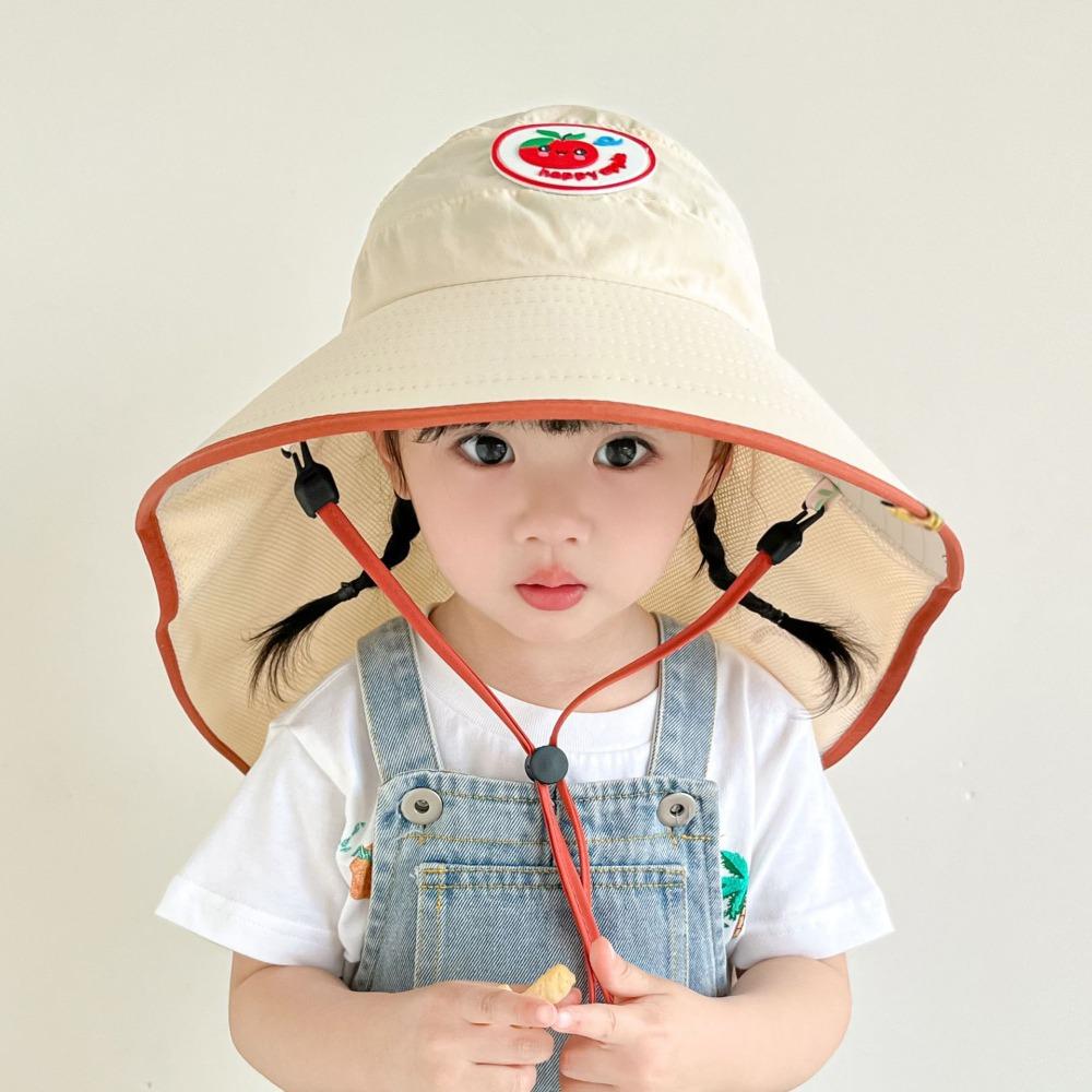 Anti UV Boys Girls Bucket Cap Korean Style Kids Neck Ear Cover Ins Children Sun Hat  Travel