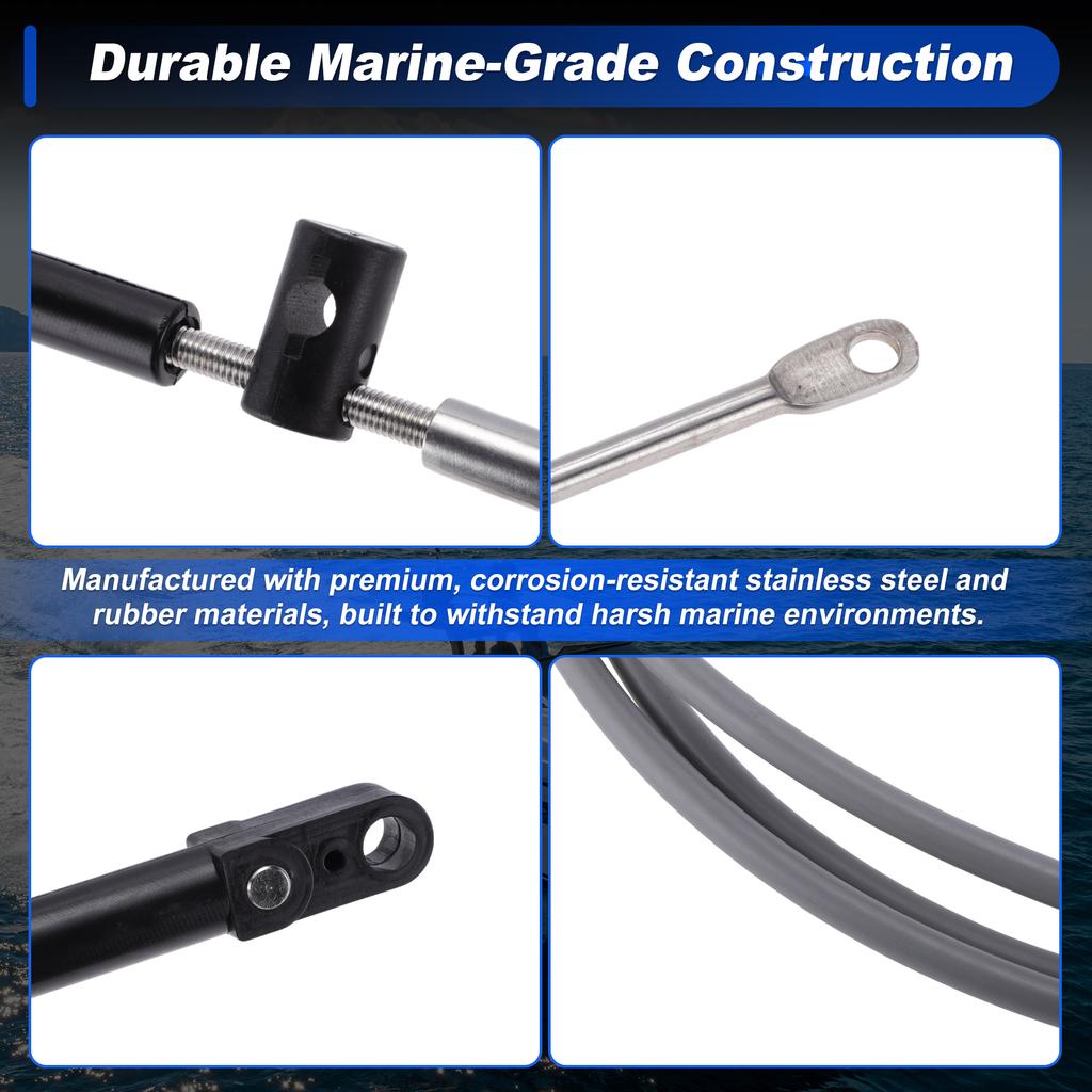 Motoforti 2Pcs 3m 4m 5m 6m 7m Boat Throttle Shift Control Cable Marine Outboard Remote Cable for Mercury MerCruiser