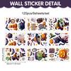 Halloween Cartoon Static Cling Window Stickers, Pumpkin Ghost Skeleton Candy Decals for Holiday Party Home Window, Glass and Seasonal Decoration