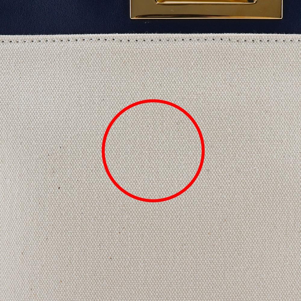 Fendi Peekaboo Handbag 8BN290 2WAYShoulder White / Navy canvas/Calfskin Women Used