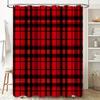 Plaid Bath Shower Curtain with Colorful Stripes for Bathroom Decor Waterproof Fabric Size  Available