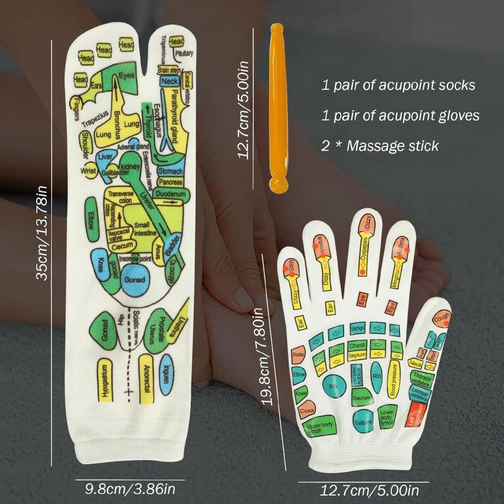 Foot Pain Relief Feet Massage Socks with Massage Tool Foot Pressure Point Socks  Women Men
