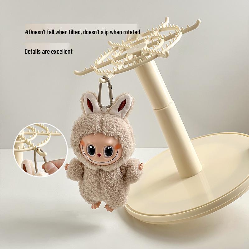 Rotating Labubu Plush Figurine Display Box and Stand
