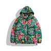 Northeast Floral Hanfu Cotton Coat: Unisex Loose-Fit Hooded Jacket for Warmth and Style