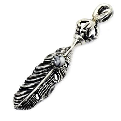 [STERLING SILVER 925] Silver Indian Turquoise Native American Pendant for Men and Women AMTHGTO-040