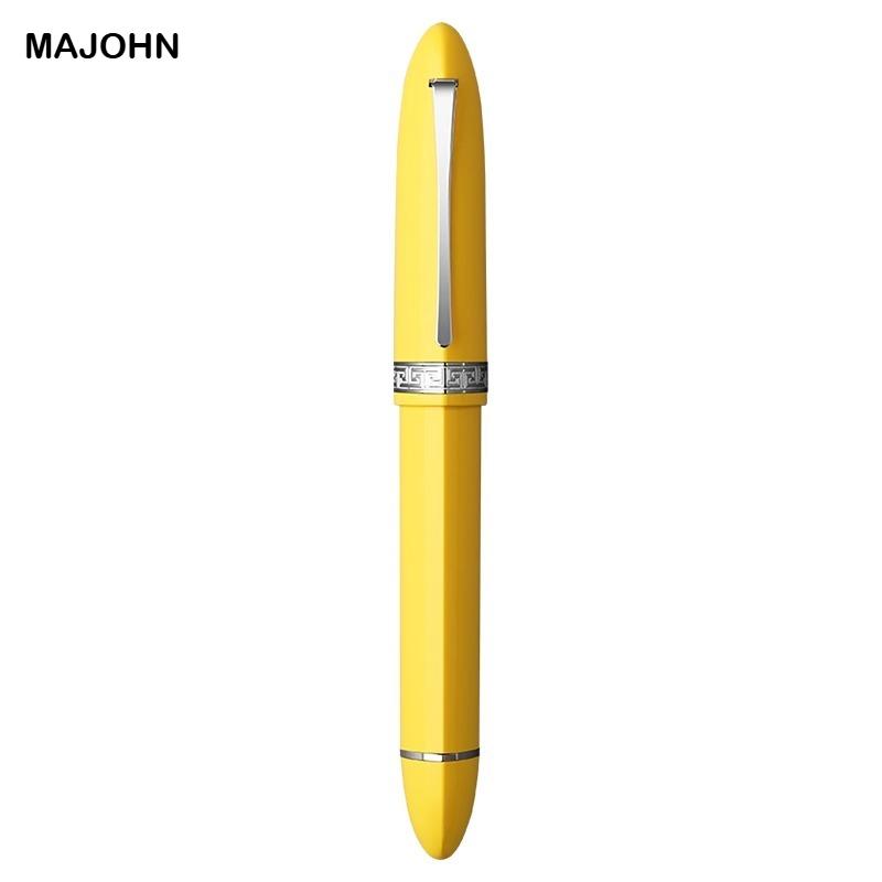 MAJOHN V60 Stilou Creativ cu Piston Triunghiular Rășină Refil Schmidt Grip Mătăsos Scriere Cadou Papetărie Rechizite Școlare (as the picture,EF)