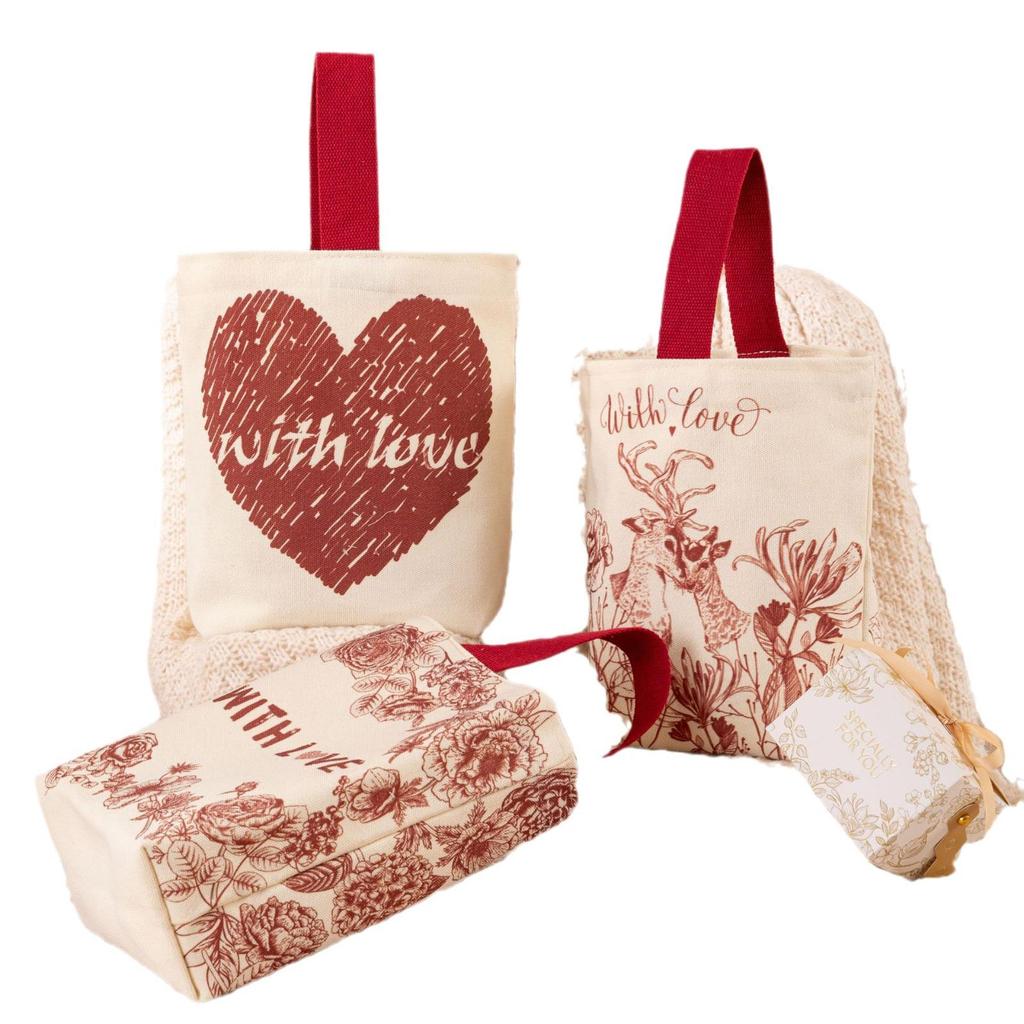 Bolsa de Lona para Dulces de Boda Amorosa, Sencilla y Linda - Perfecta para el Uso Diario y Recuerdos Memorables