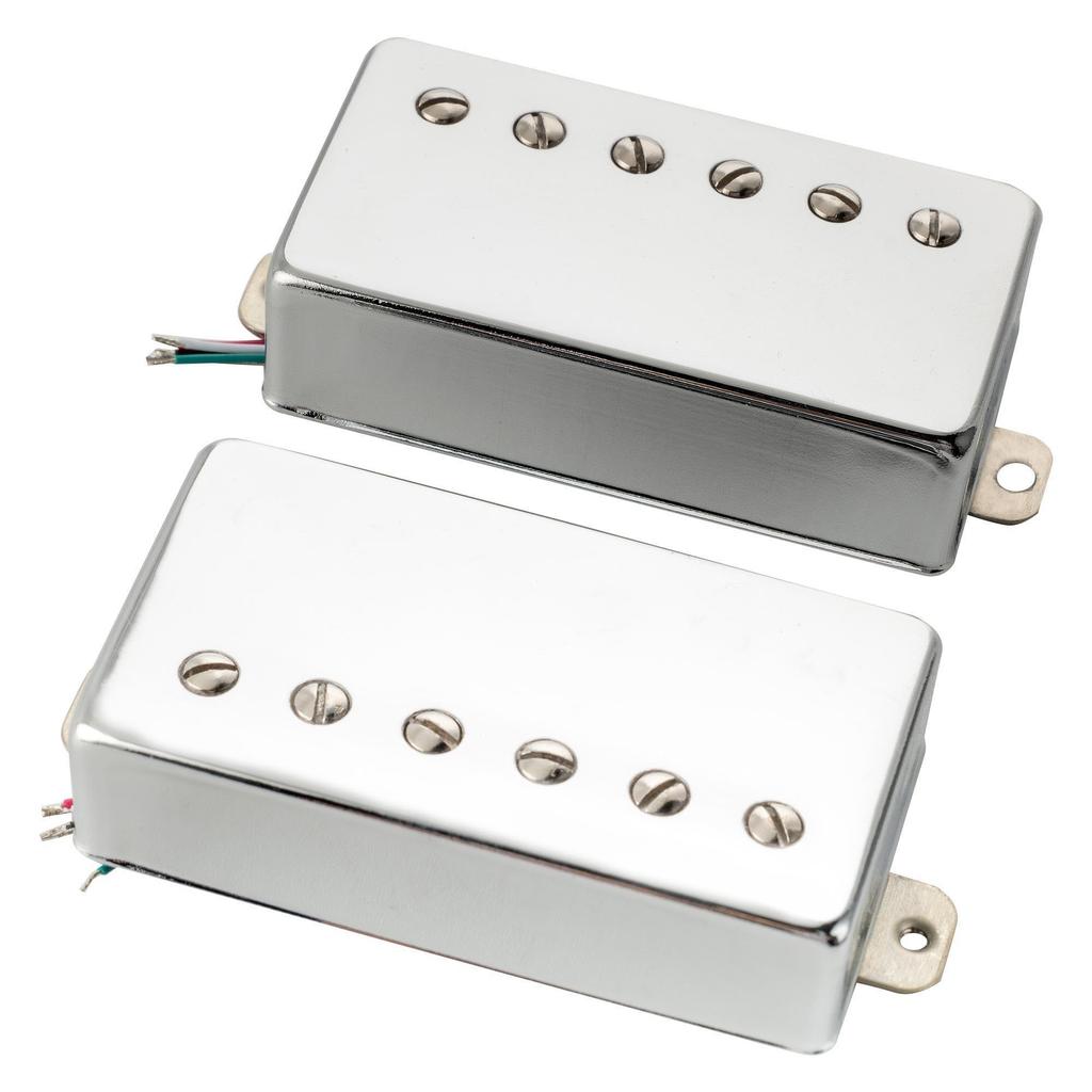 Musiclily Pro Alnico 5 Humbucker Gold Set for Les Paul SG Electric Chrome LP-PAF Pickups, Neck/Bridge 7.5K/16K Guitars,