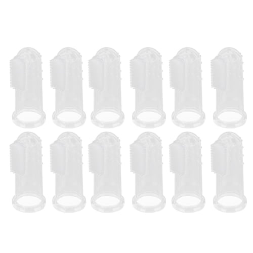 10 Finger Toothbrushes for Toddlers, with Box, Transparent Shell