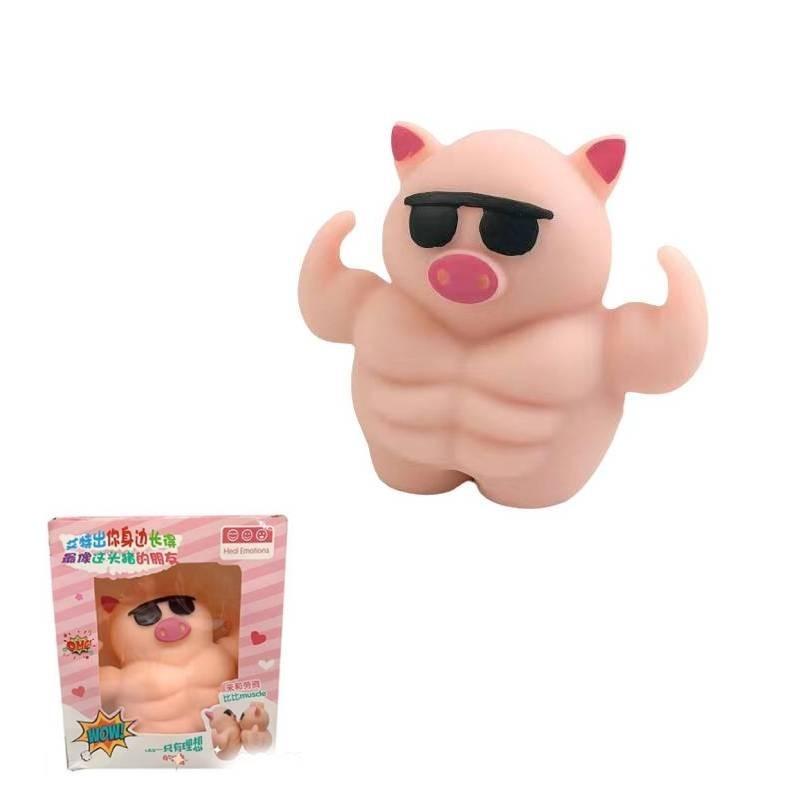 Realistic Muscle Pig Stress Relief Toy Tpr Material Durable Animal Figurine