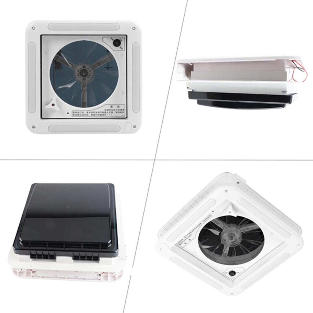 RV Fan 12V Manual Control Vents Fan Ceiling 2‑Way Air Ventilation with LED Light for RV Bus 11 X 11in Motorhomes Vents