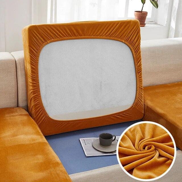 

Толстый бархатный тканевый чехол на сиденье дивана, эластичный супер мягкий чехол для дивана, чехол для подушки, защита для мебели, L-образный чехол для дивана для гостиной Normal Size (S)-1pc