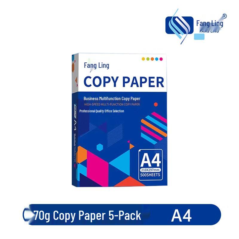 Fangling A4 70gsm Printer Paper, 2500 Sheets (5-Pack Box)