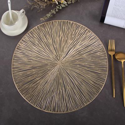 Runder Hohl-PVC-Tischset Wasserdicht Hitzebeständig Tischsets Elegante Haus-Restaurant Esstisch-Dekoration Kratzfest Schmutzabweisend Isolationsmatte