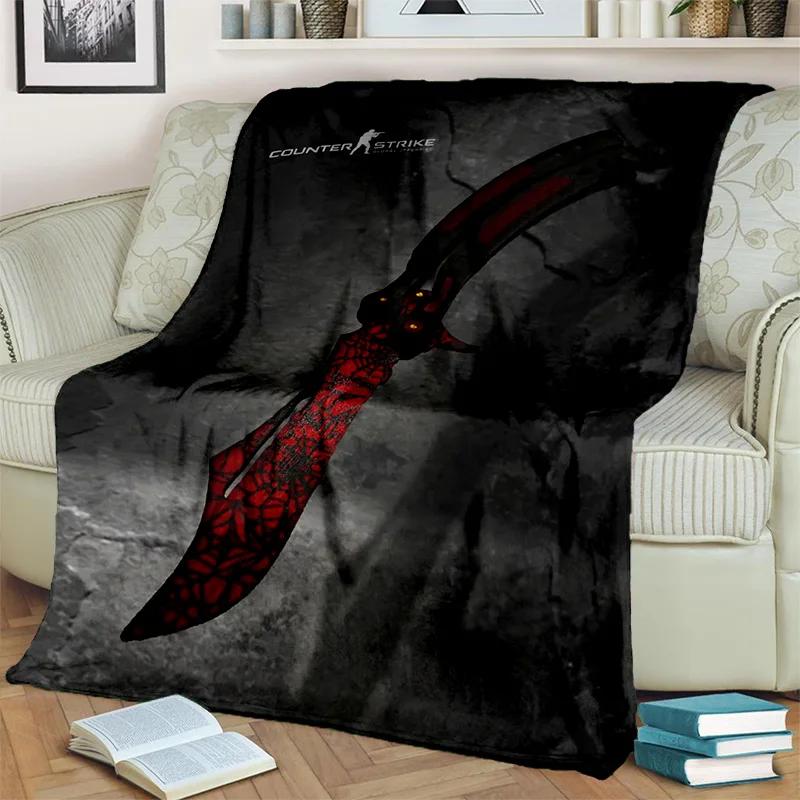 3D Gun Knife USP,AK,M4,AWP,Rifle Pistol Cartridge Blanket,Soft Throw Blanket for Home Bedroom Bed Sofa Picnic Cover Blanket Kids