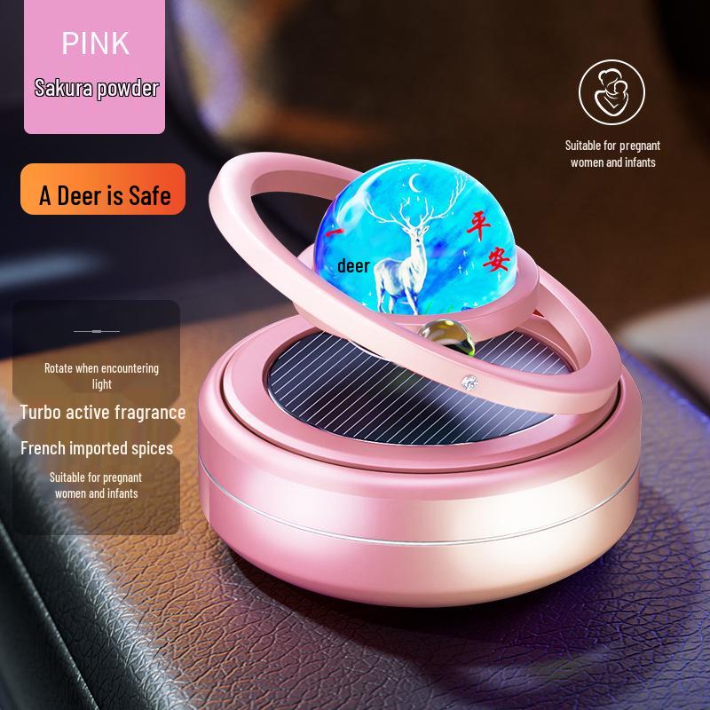 Solar-Powered Rotating Car Aromatherapy Ornament