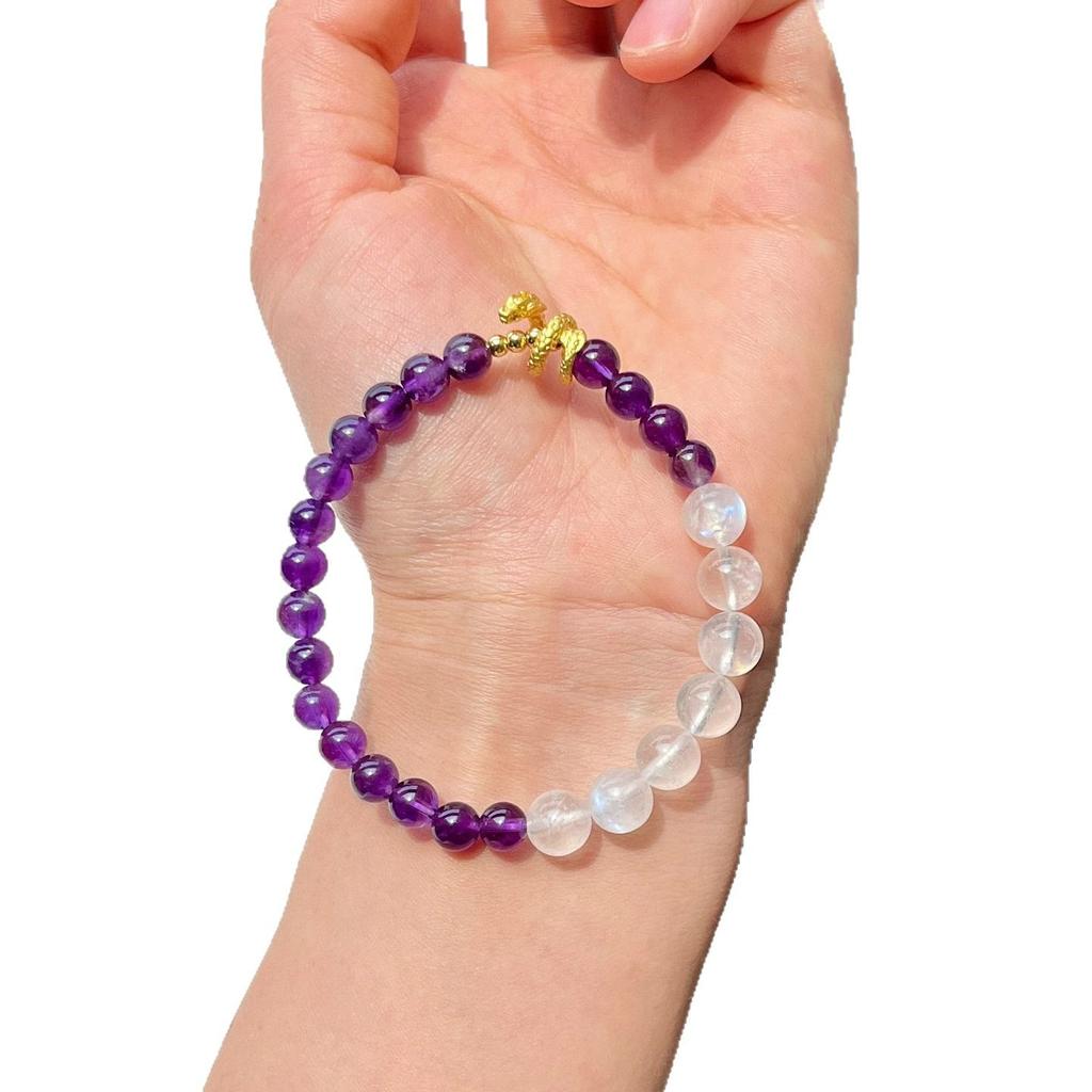 High Quality Natural Uruguayan Amethyst Blue Moonlight Bracelet
