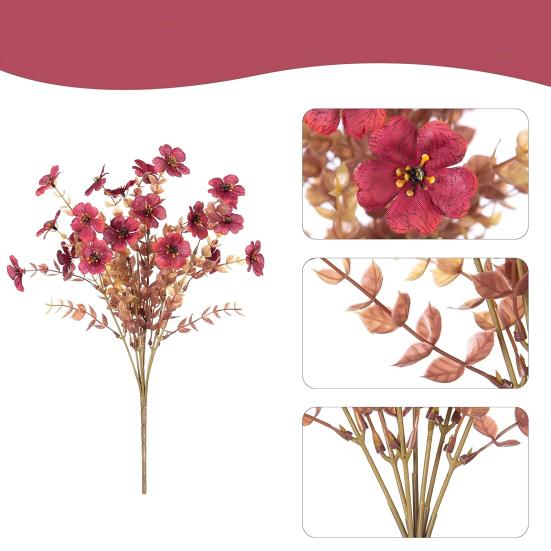 Fall Artificial Violet Flower UV Resistant Fake Silk Flower Home Halloween Harvest Festival Table Centerpiece Indoor Outdoor Faux Bloom Decoration