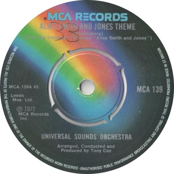 

7inch Record UNIVERSAL SOUNDS ORCHESTRA - Alias Smith And Jones Theme MCA139 MCA Records 1974 UK Soundtracks & Musicals Used