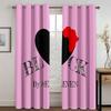 Minimalistisches Liebe Blumiges Frohen Valentinstag Fenstervorhänge für Schlafzimmer Küche Wohnzimmer Arbeitszimmer Fensterdekoration Heimdekoration