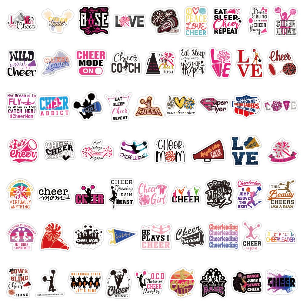 60 Cheer Cheerleading Graffiti Stickers Waterproof Suitcase Laptop Scooter Water Cup Stickers
