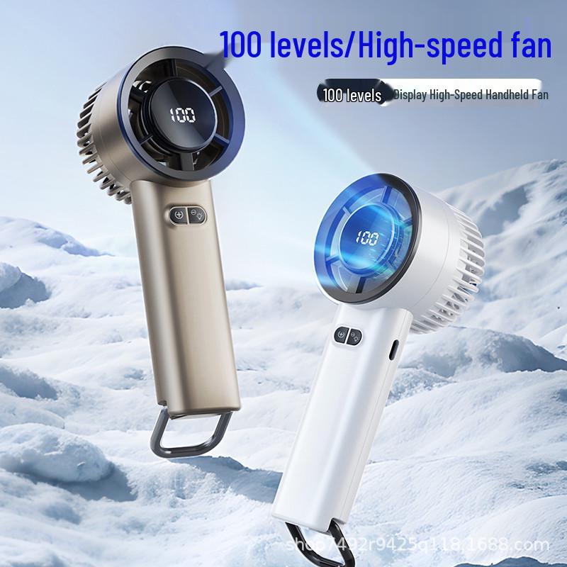 High-Speed Handheld Fan: USB Charging & Digital Display with 100 Speeds for Indoor/Outdoor Use