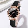 Stylish Watch with Matching Pendant Necklace Chain Bracelet Rings Butterfly Studs Earrings Jewelry Set Alloy Texture