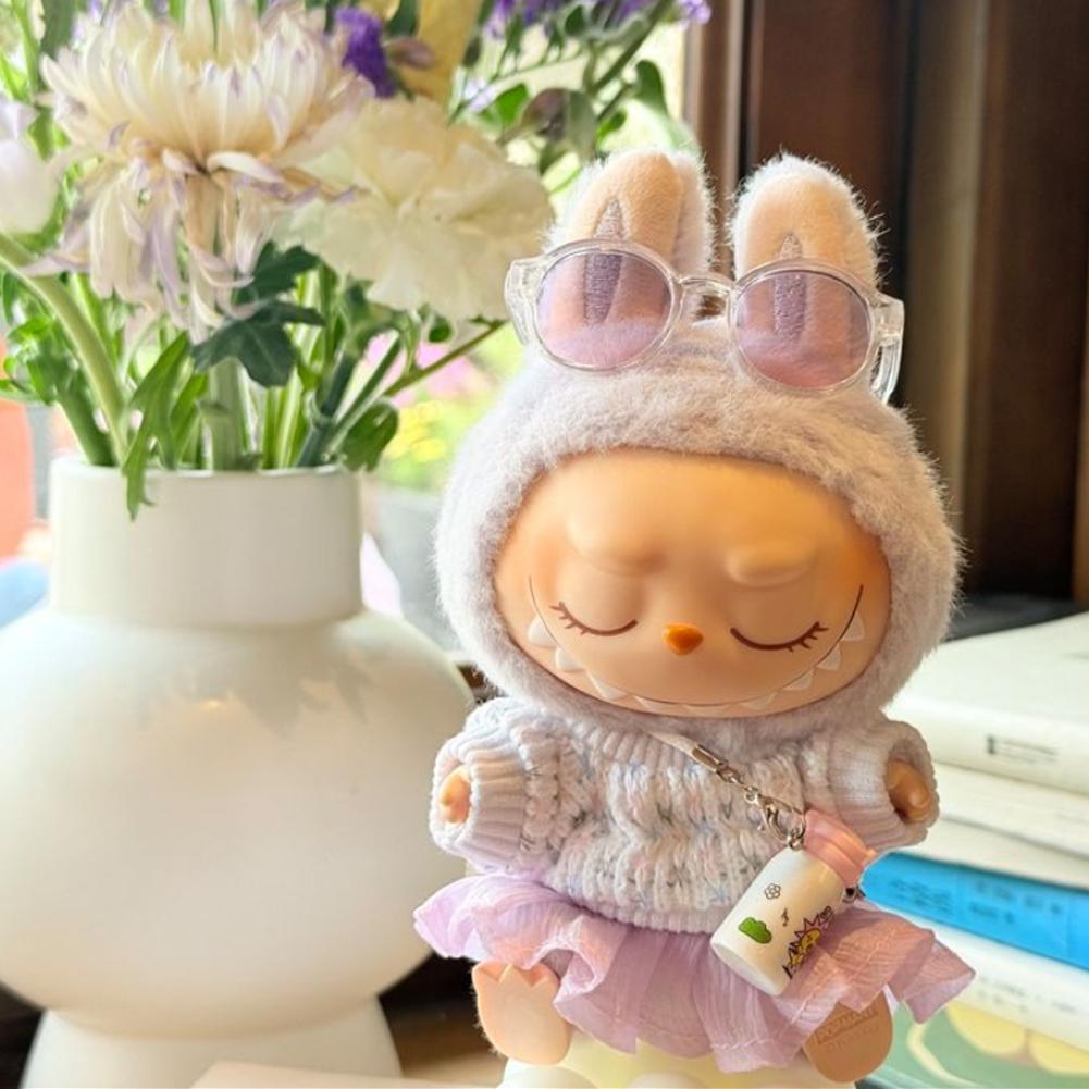 For 17cm Labubu Doll Clothes Fashion Clothes Dresses Doll Clothes Color Match Sweater Dolls Accessories Cute Decoration Little Clothes