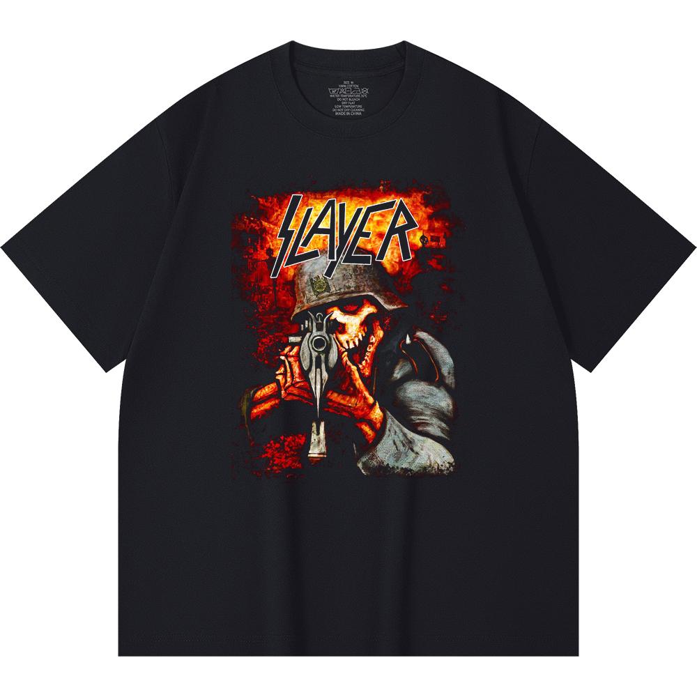 230 Gsm 100% Cotton Heavy Metal T-Shirt Rock Band Popular Music Print Unisex Heavy Cotton T Shirt