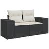 Vidaxl 6-Cz. Gartenmöbel-Set mit Kissen, Schwarzer Polyrattan
