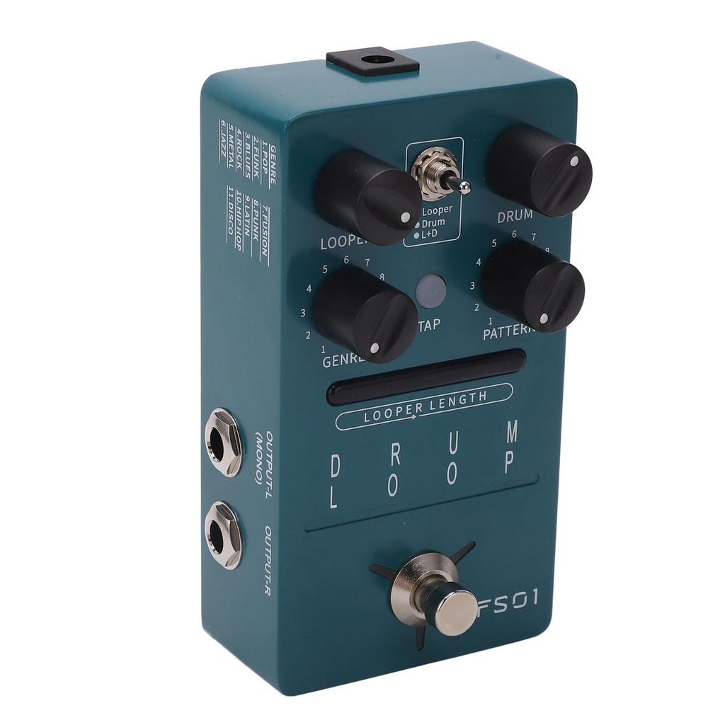Electric Guitar Effect with TAP Button Phrase Loop Drum Machine Effect Pedal DC 9V Power