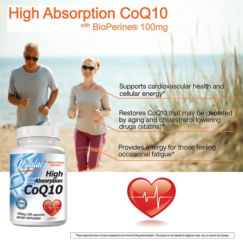 Highly Absorbable Coenzyme Q10, Contains Black Pepper Extract, Vegan, Promotes Energy Production, and Supports Immunity.