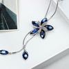 Elegant väderkvarn blomma strass tofsar hängande tröja kedja kvinnor halsband