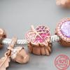 Classic 925 Silver Rose Gold Heart&Ball&Lucky Bead Charm Fit Bracelet DIY Jewelry